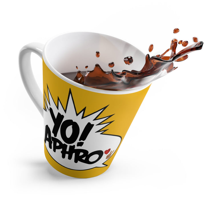 ☕🔥 The YoAphro❤️✌🏼️"Con Leche" Latte Mug: A Smooth Sip of Hip-Hop Magic! 🎤✨