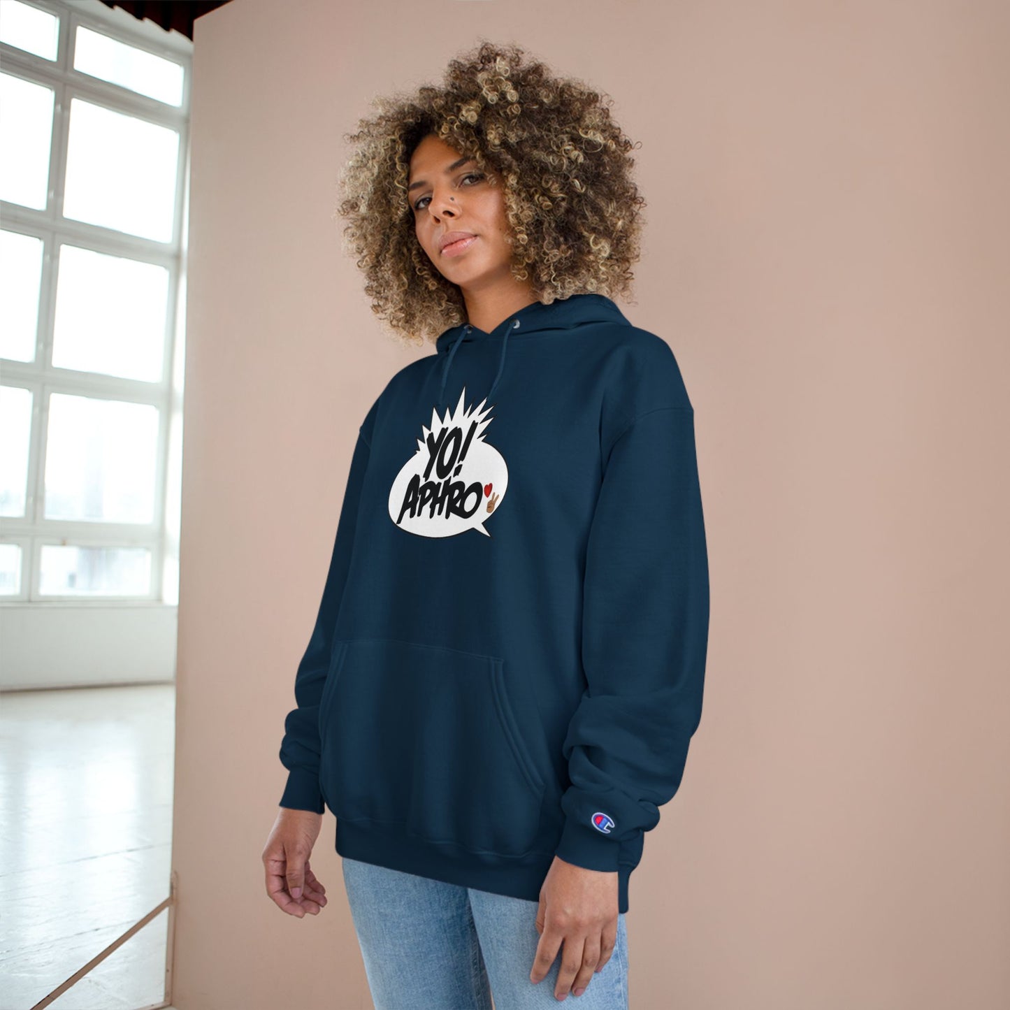 Hip Hop Champion Hoodie with YO! and HYP Not Stop Graphic - Streetwear, Gift for Music Lovers, Urban Style, Fun Casual Wear