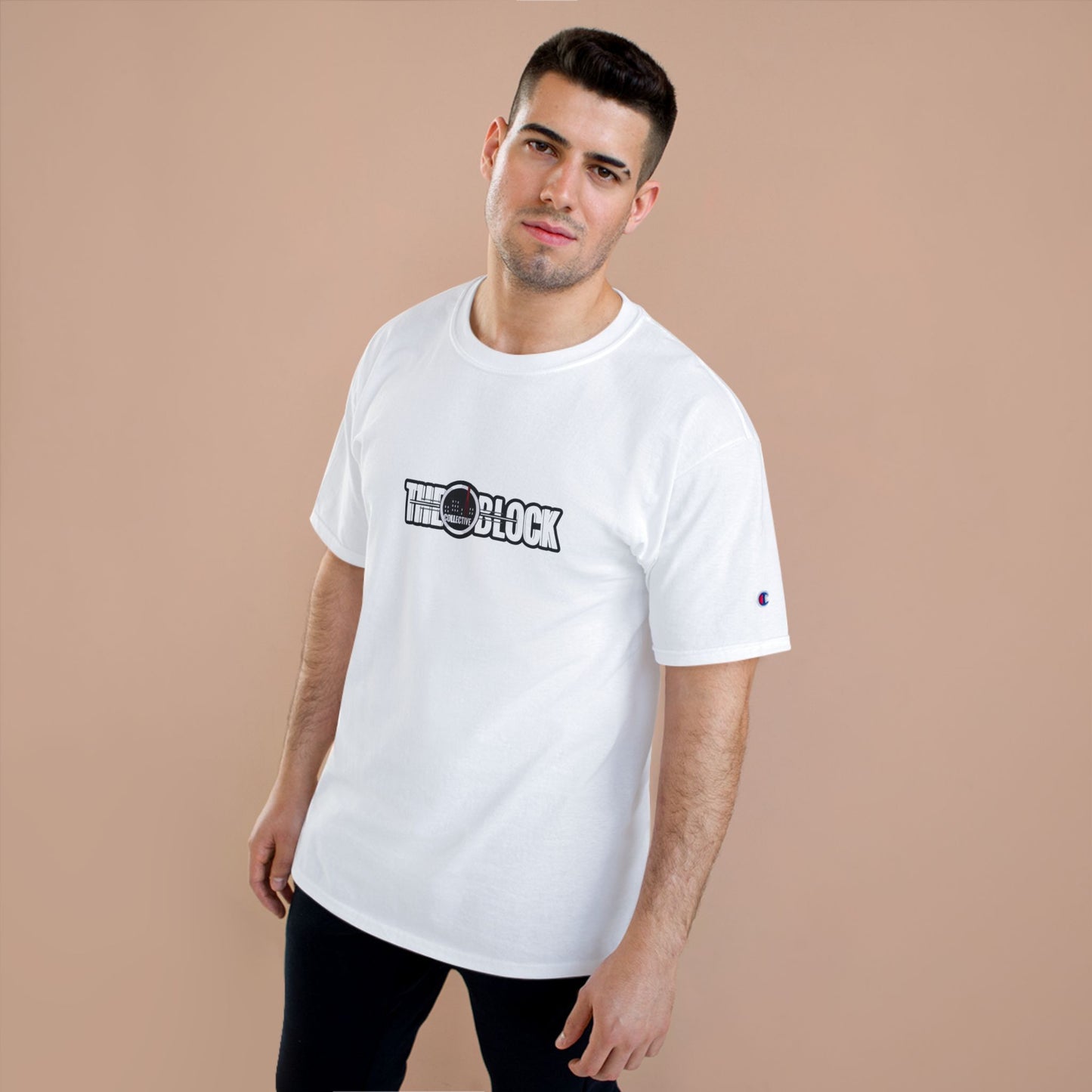 The Block Collective White Champion Tee