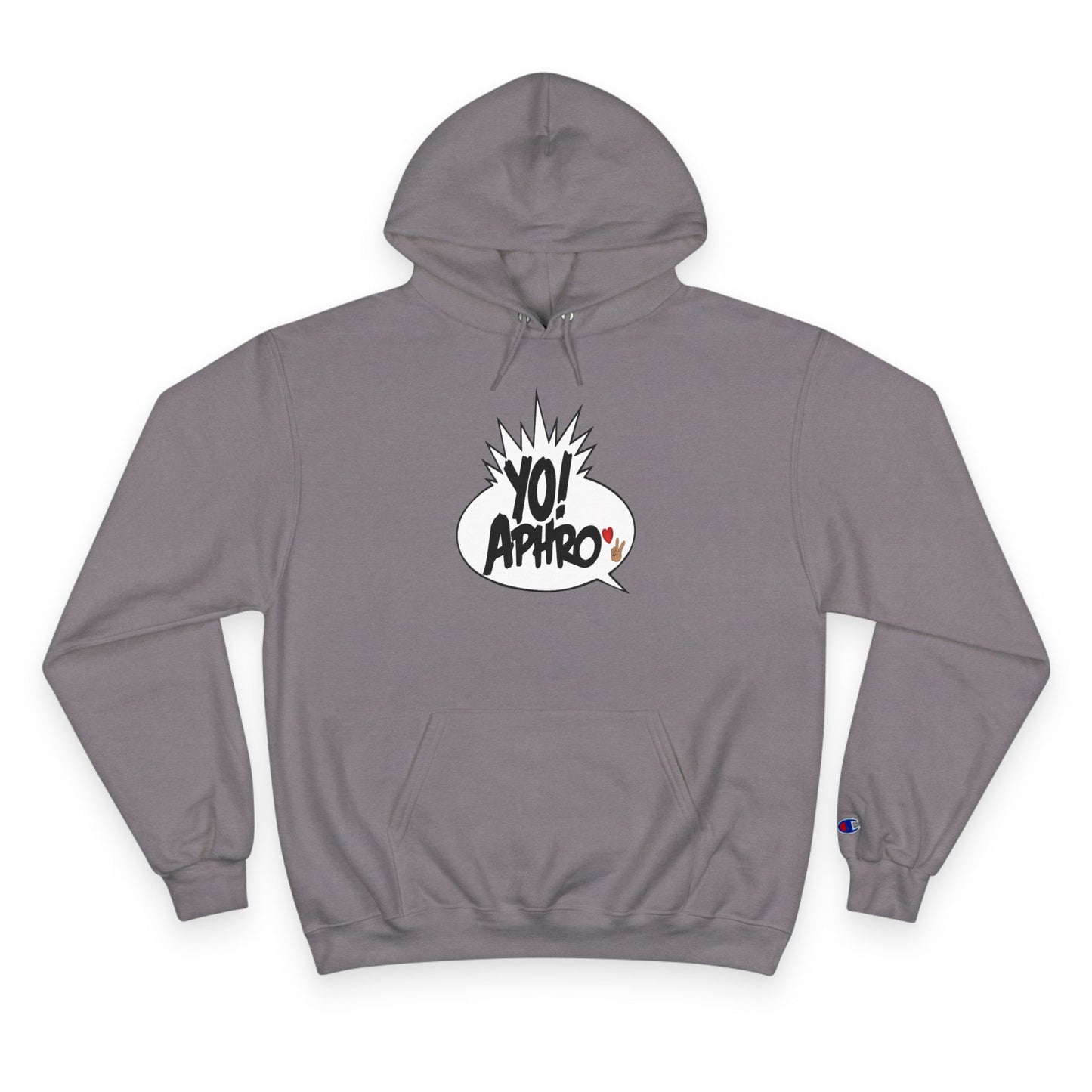 Hip Hop Champion Hoodie with YO! and HYP Not Stop Graphic - Streetwear, Gift for Music Lovers, Urban Style, Fun Casual Wear