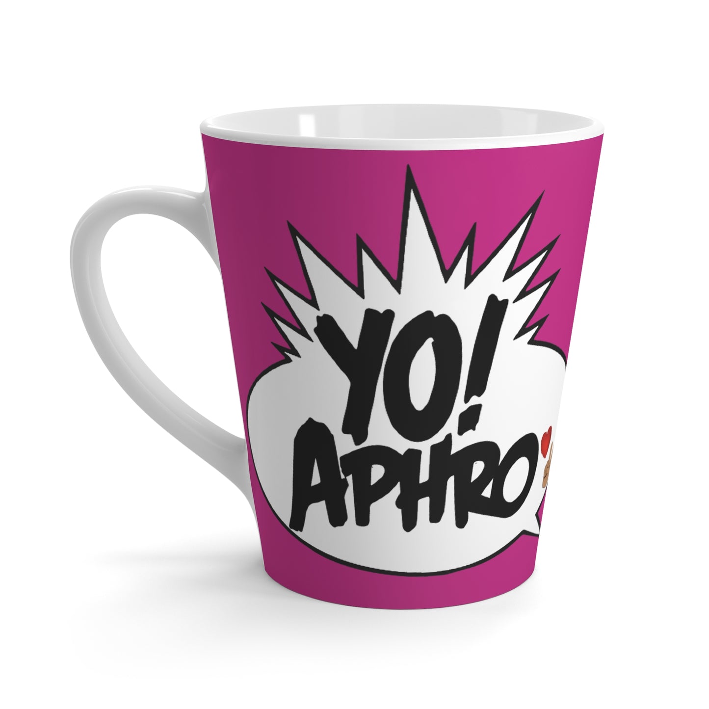 ☕🔥 The YoAphro "Con Leche" Fuchsia Pink Latte Mug: A Smooth Sip of Hip-Hop Magic! 🎤✨
