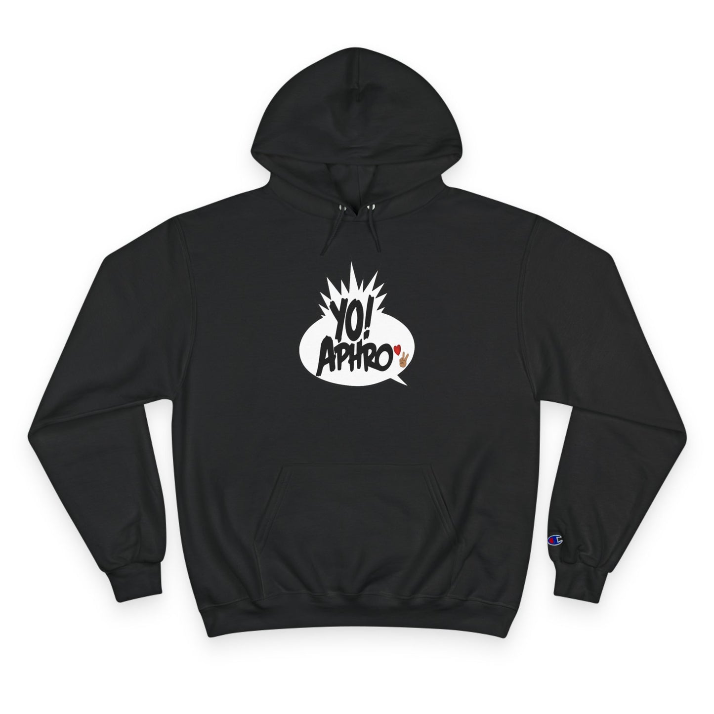 Hip Hop Champion Hoodie with YO! and HYP Not Stop Graphic - Streetwear, Gift for Music Lovers, Urban Style, Fun Casual Wear