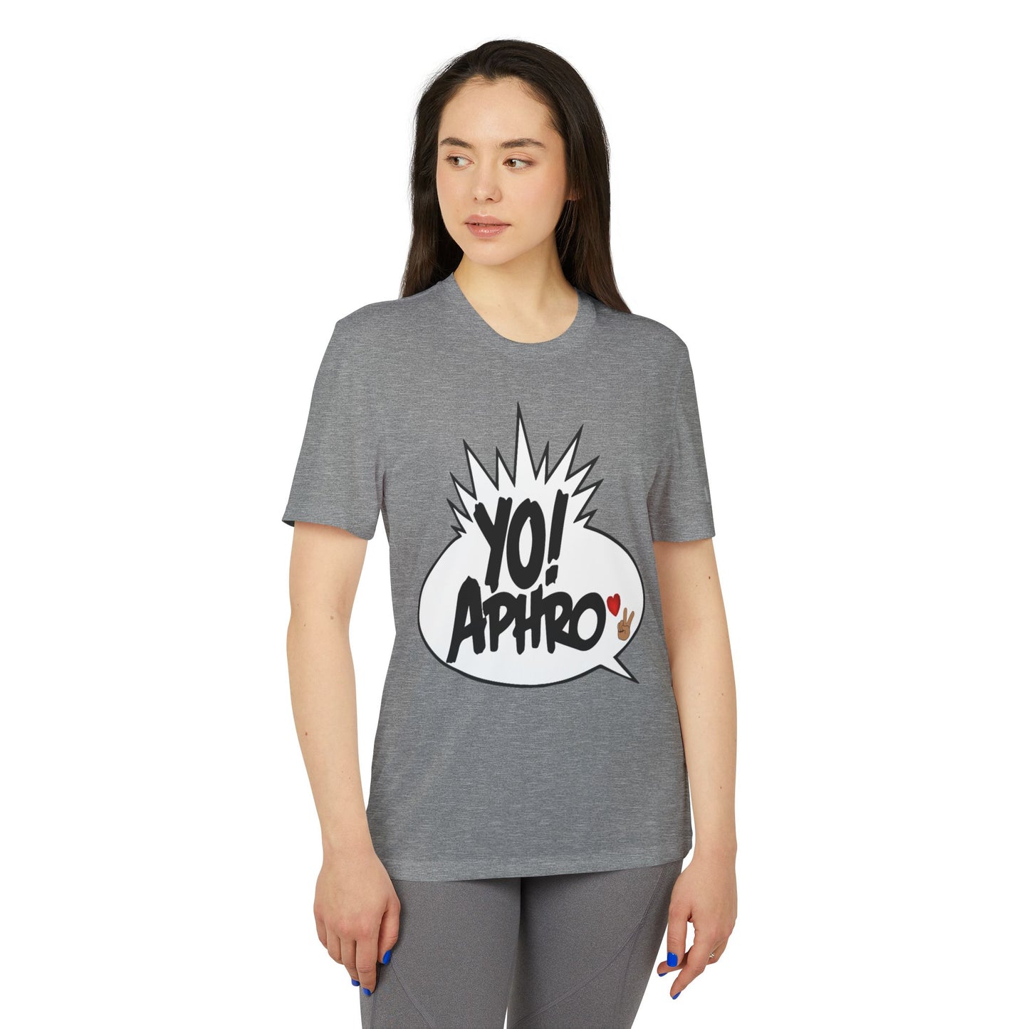 YoAphro❤️✌🏼️Black Heather Love and Peace Adidas Tee