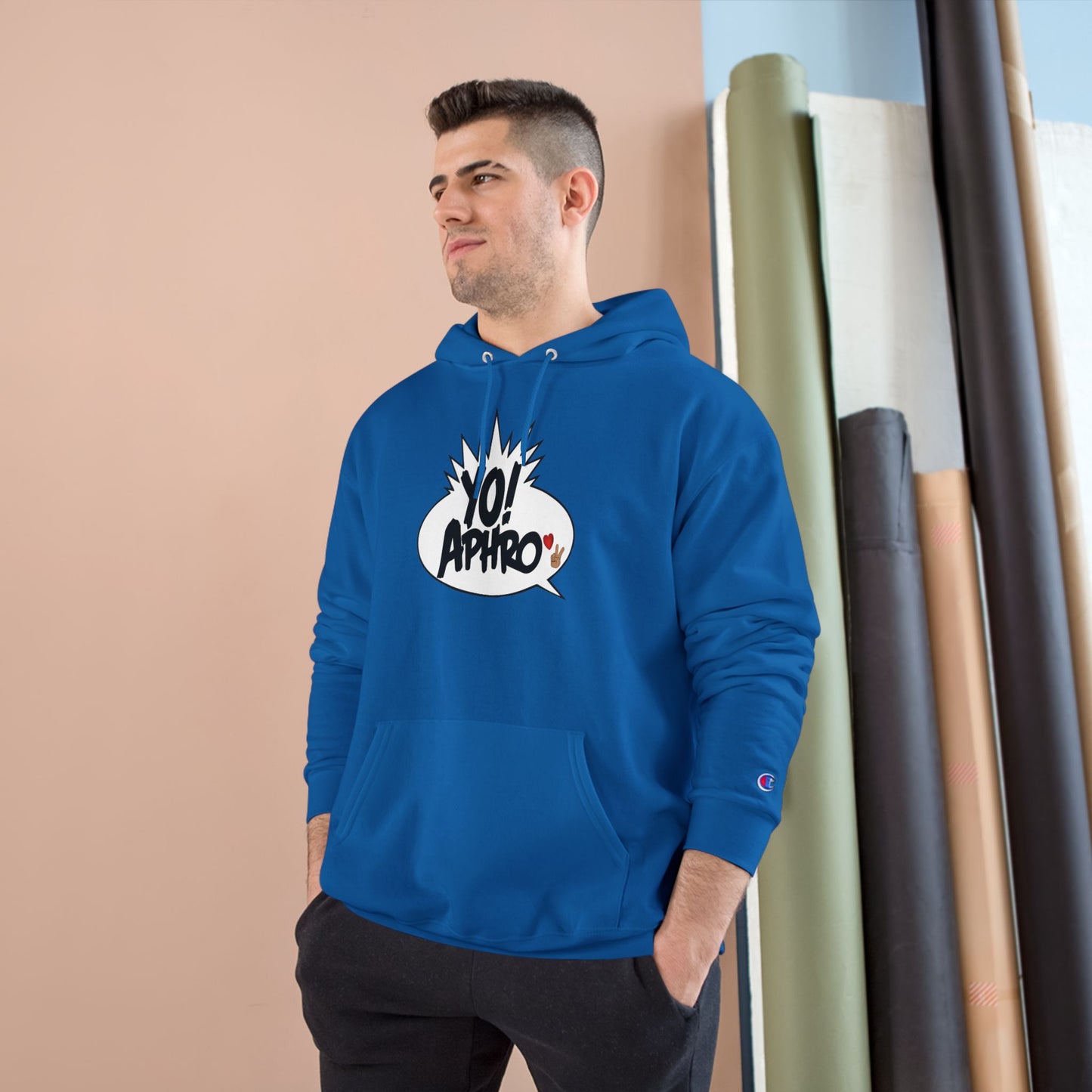 Hip Hop Champion Hoodie with YO! and HYP Not Stop Graphic - Streetwear, Gift for Music Lovers, Urban Style, Fun Casual Wear