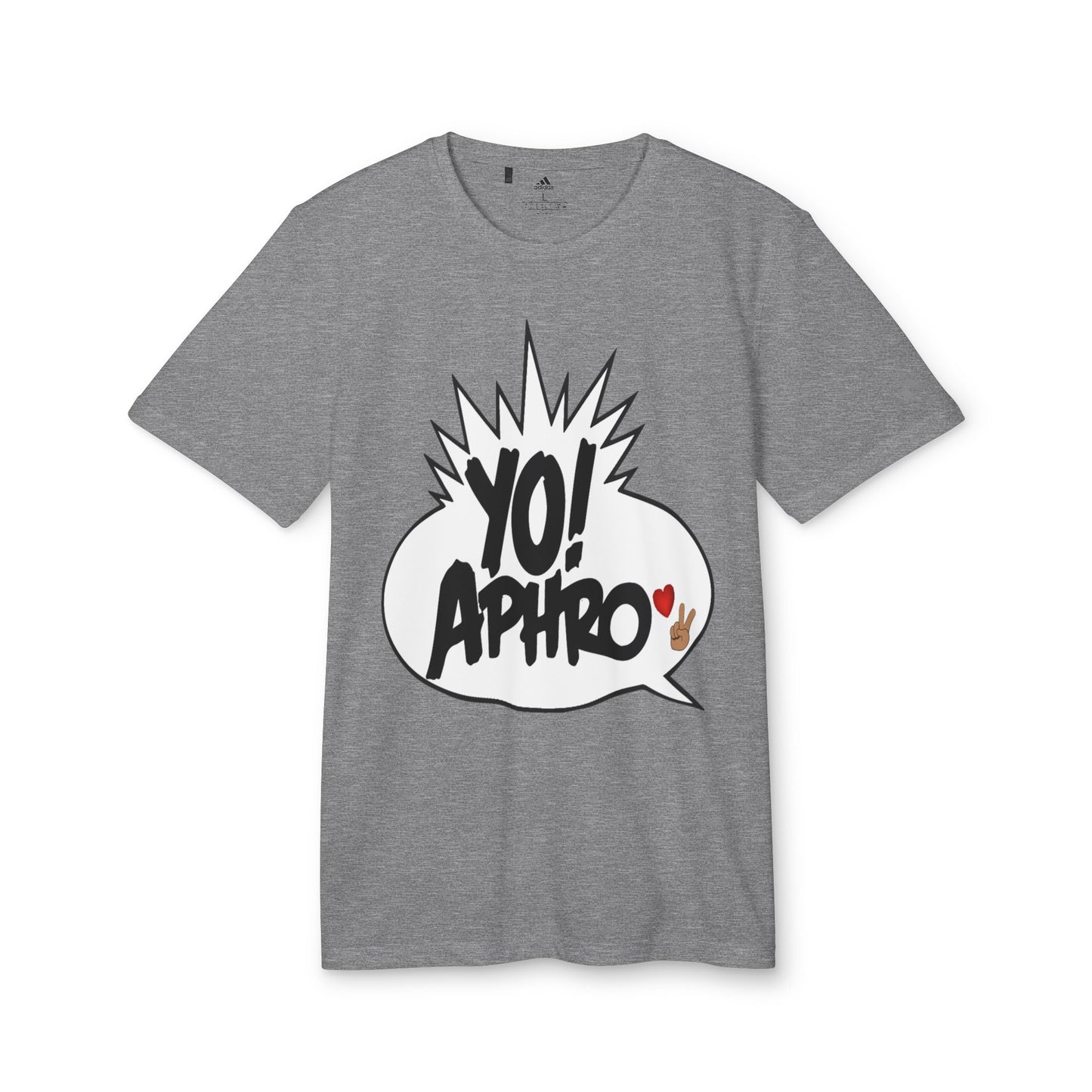 YoAphro❤️✌🏼️Black Heather Love and Peace Adidas Tee
