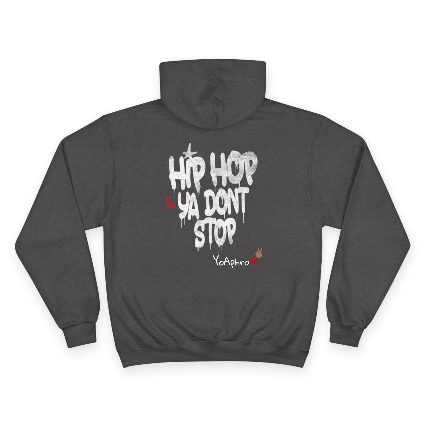 Hip Hop Champion Hoodie with YO! and HYP Not Stop Graphic - Streetwear, Gift for Music Lovers, Urban Style, Fun Casual Wear