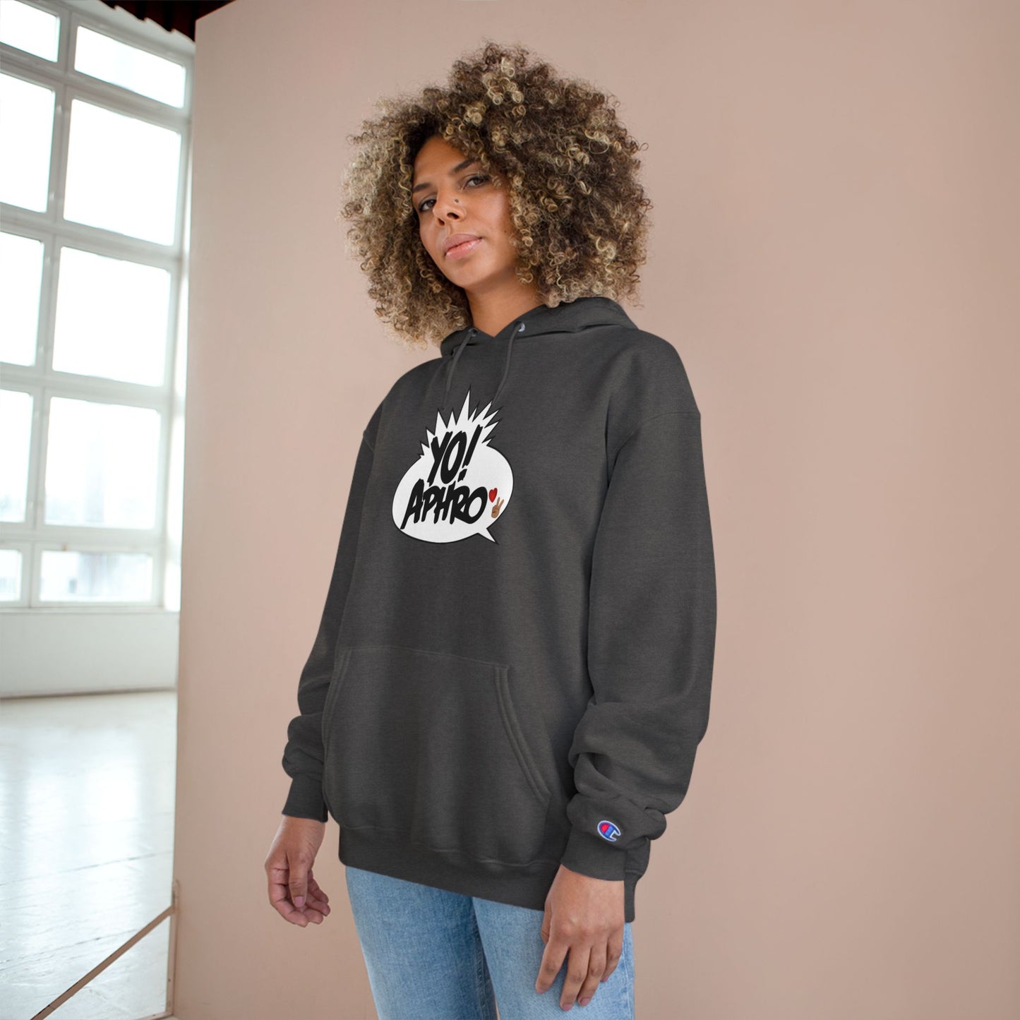Hip Hop Champion Hoodie with YO! and HYP Not Stop Graphic - Streetwear, Gift for Music Lovers, Urban Style, Fun Casual Wear