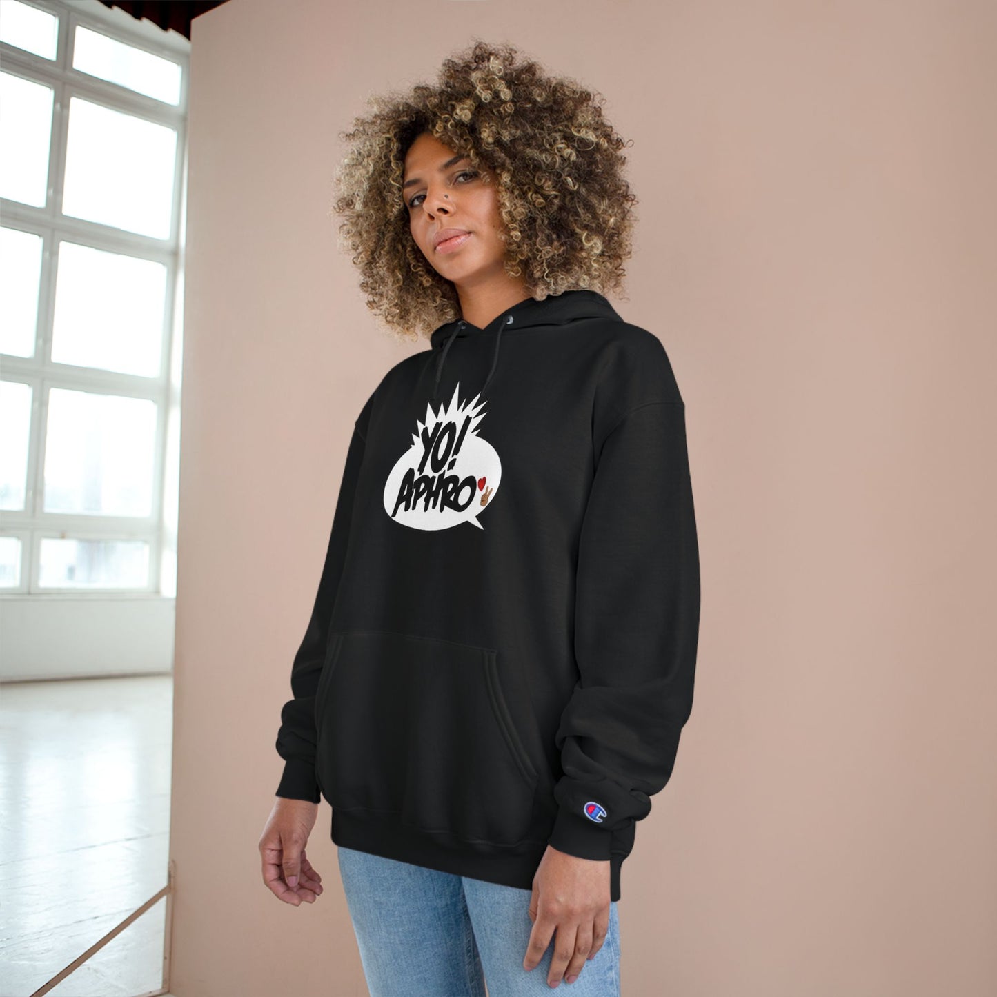 Hip Hop Champion Hoodie with YO! and HYP Not Stop Graphic - Streetwear, Gift for Music Lovers, Urban Style, Fun Casual Wear