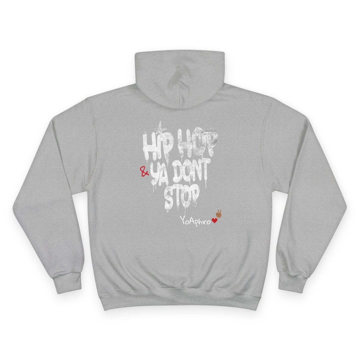 Hip Hop Champion Hoodie with YO! and HYP Not Stop Graphic - Streetwear, Gift for Music Lovers, Urban Style, Fun Casual Wear
