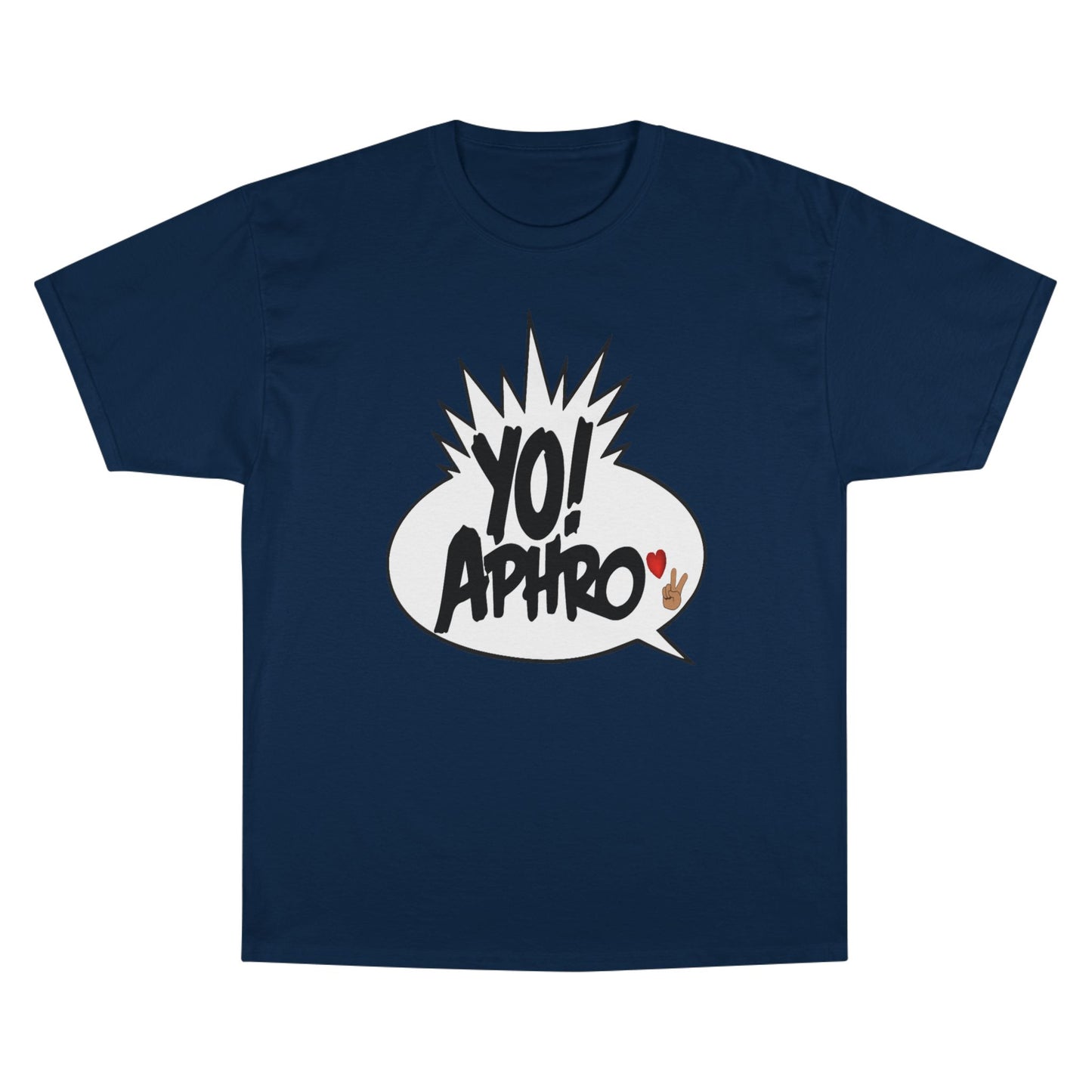 YoAphro❤️✌🏼️Navy Blue Love and Peace Champion Tee