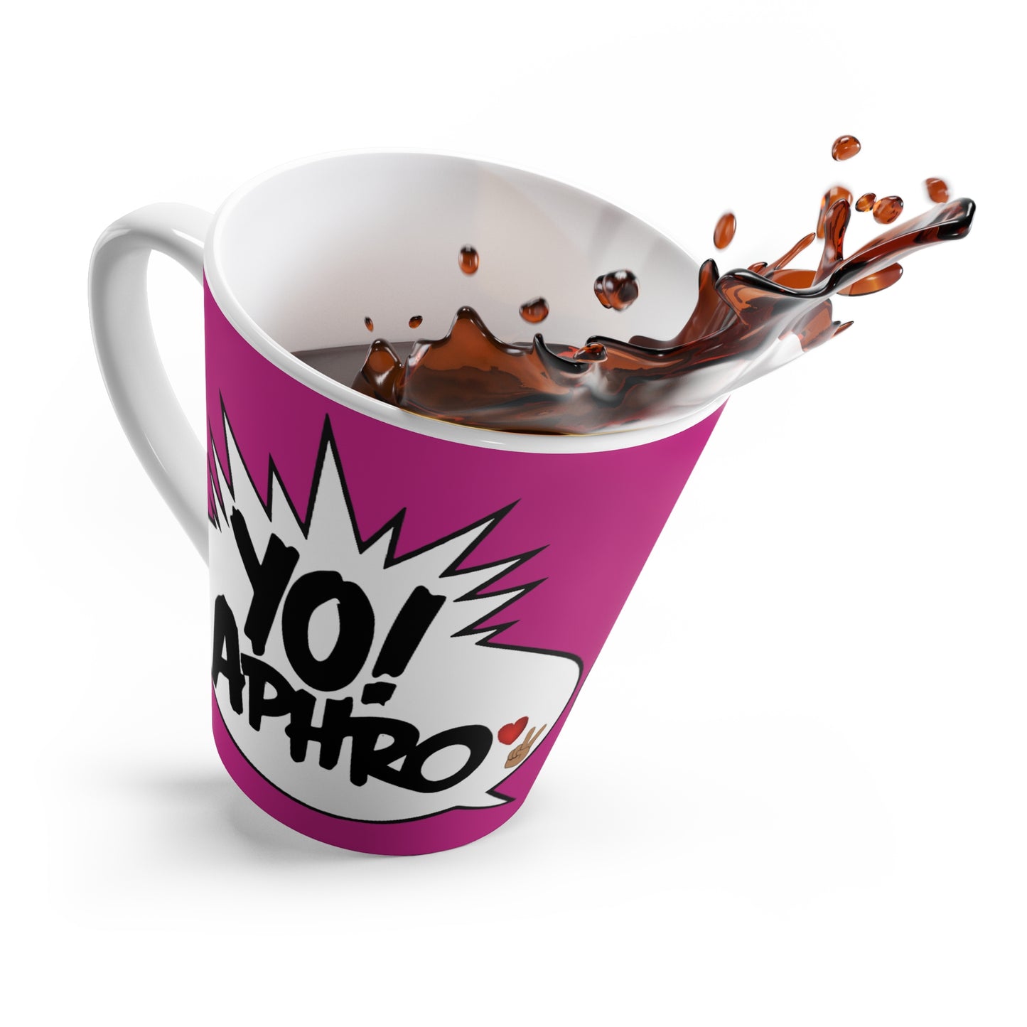 ☕🔥 The YoAphro "Con Leche" Fuchsia Pink Latte Mug: A Smooth Sip of Hip-Hop Magic! 🎤✨