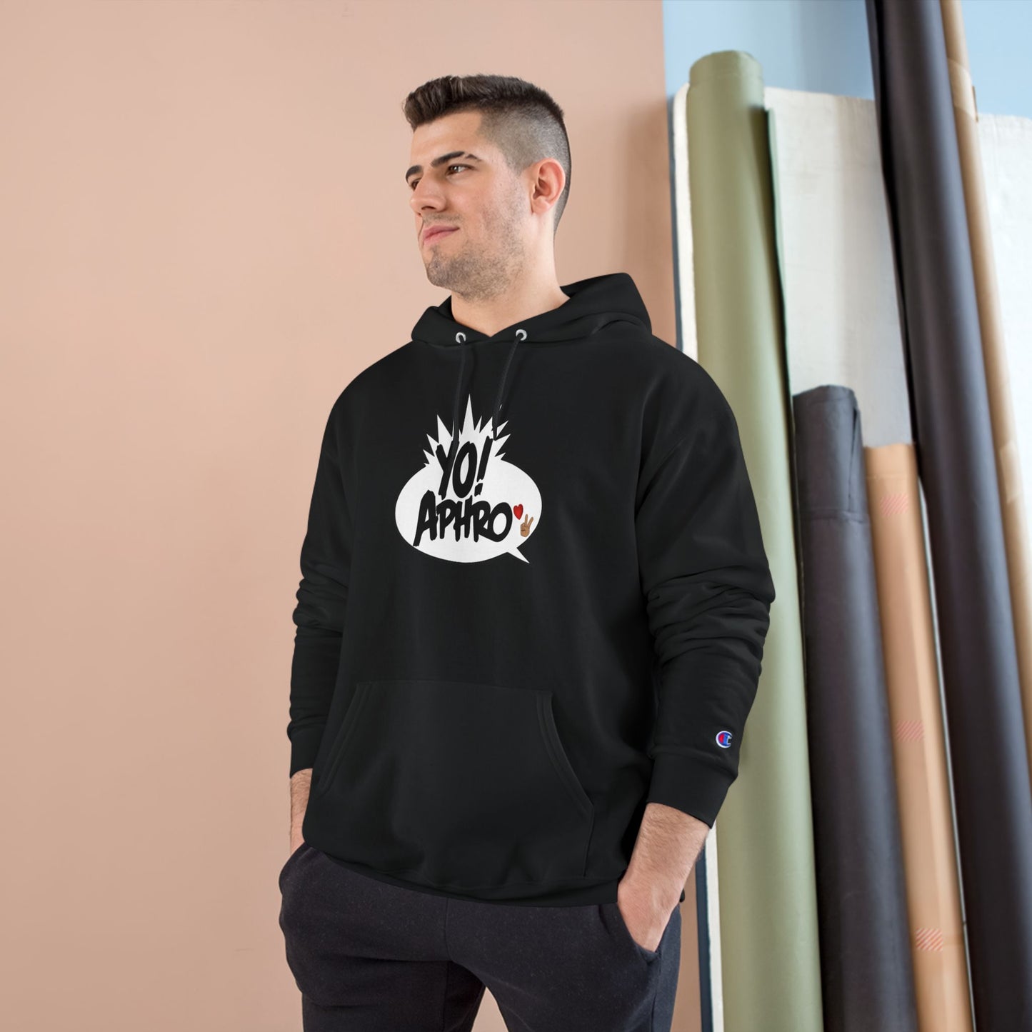 Hip Hop Champion Hoodie with YO! and HYP Not Stop Graphic - Streetwear, Gift for Music Lovers, Urban Style, Fun Casual Wear