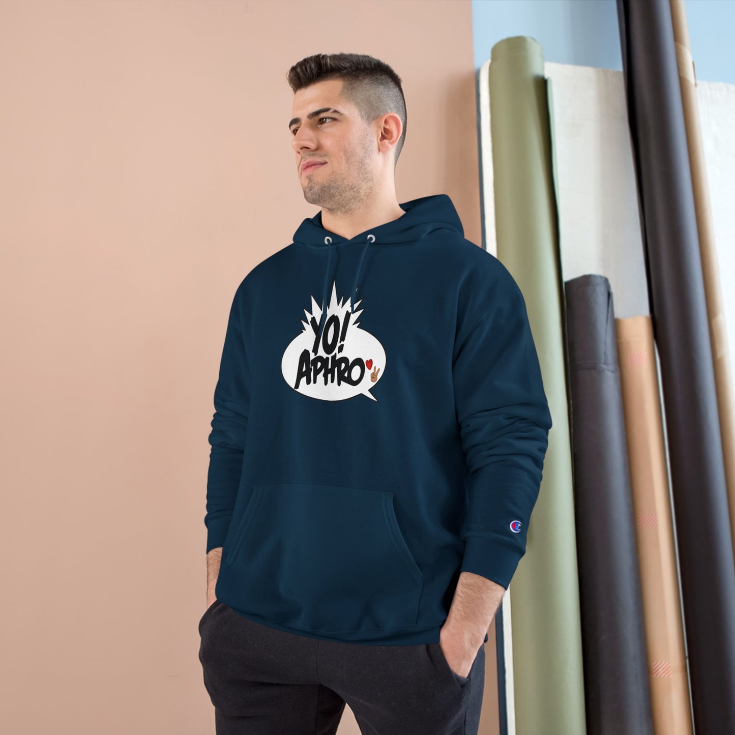 Hip Hop Champion Hoodie with YO! and HYP Not Stop Graphic - Streetwear, Gift for Music Lovers, Urban Style, Fun Casual Wear