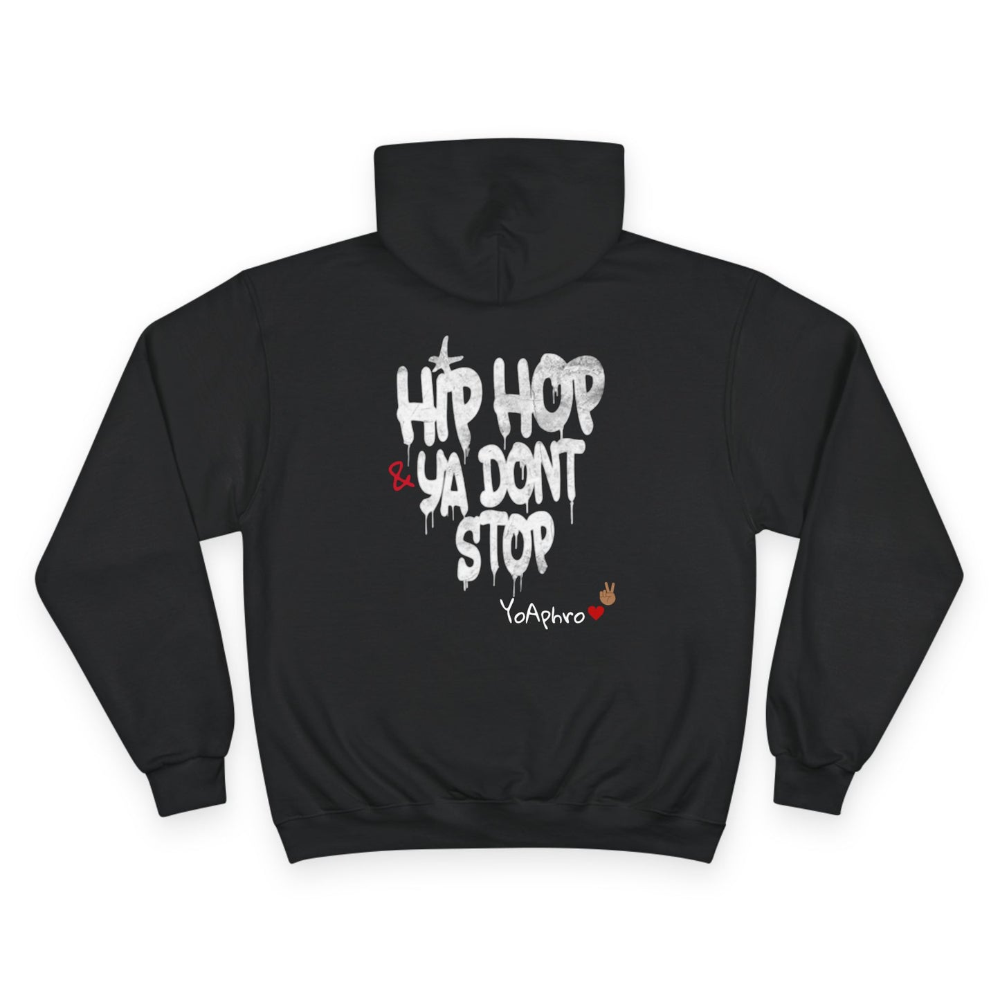 Hip Hop Champion Hoodie with YO! and HYP Not Stop Graphic - Streetwear, Gift for Music Lovers, Urban Style, Fun Casual Wear
