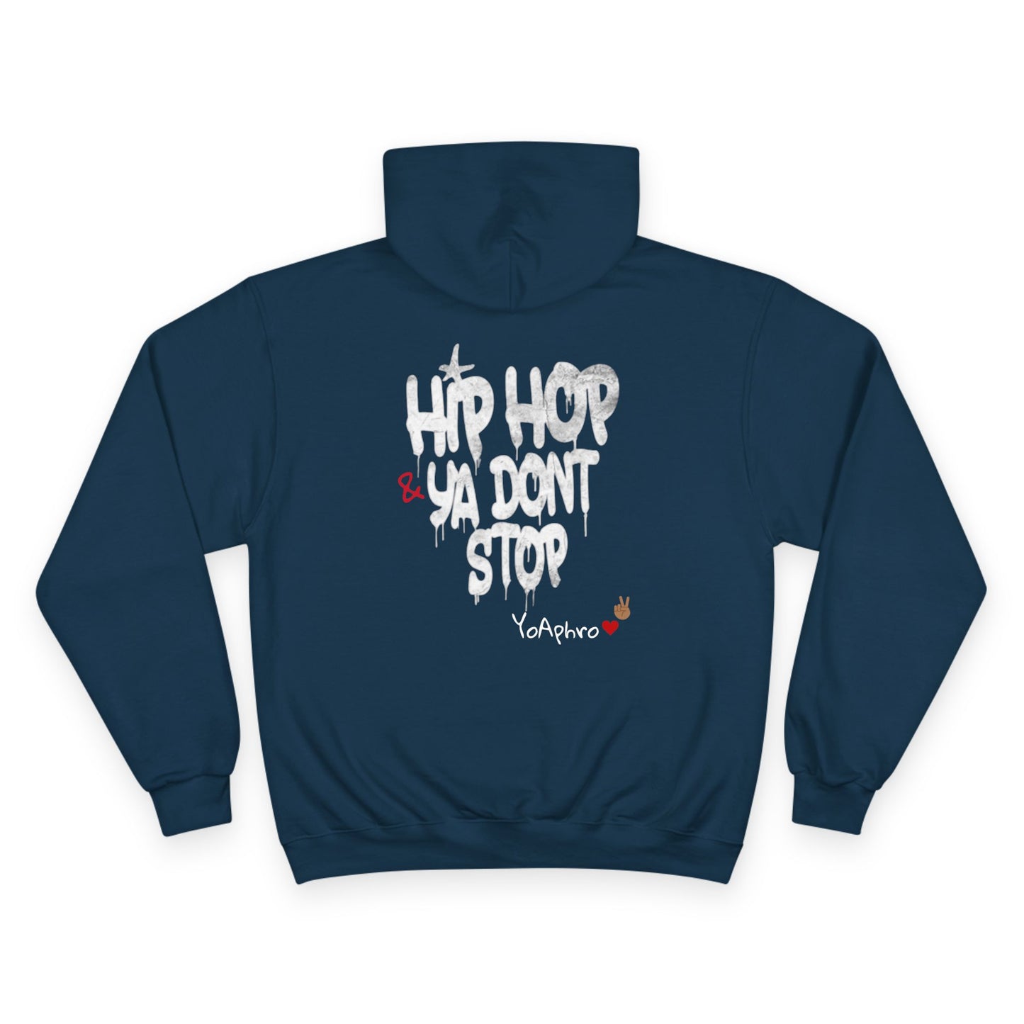 Hip Hop Champion Hoodie with YO! and HYP Not Stop Graphic - Streetwear, Gift for Music Lovers, Urban Style, Fun Casual Wear
