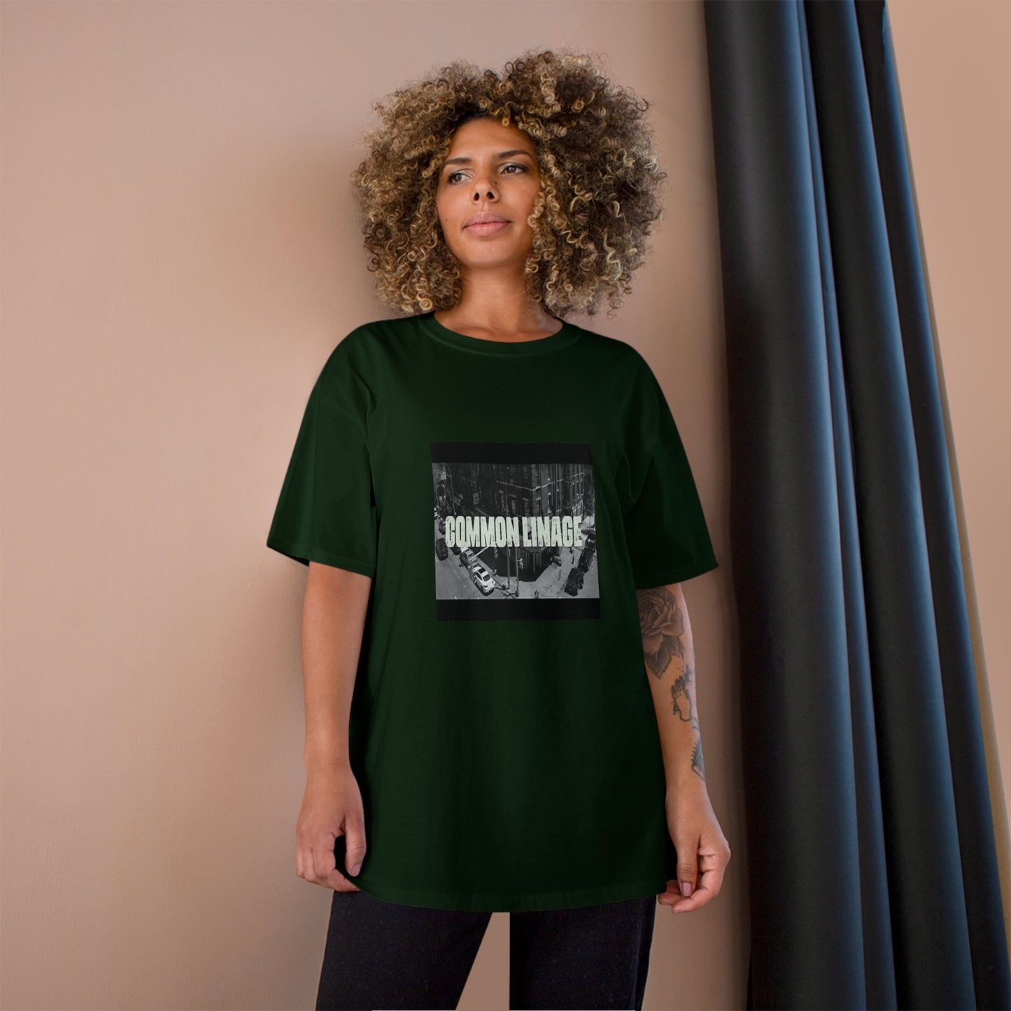Common Lineage Dark Green Champion Tee