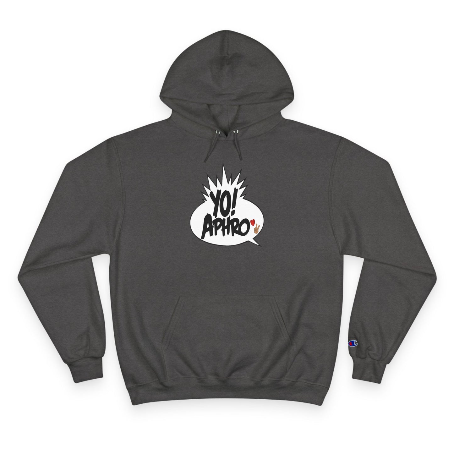 Hip Hop Champion Hoodie with YO! and HYP Not Stop Graphic - Streetwear, Gift for Music Lovers, Urban Style, Fun Casual Wear