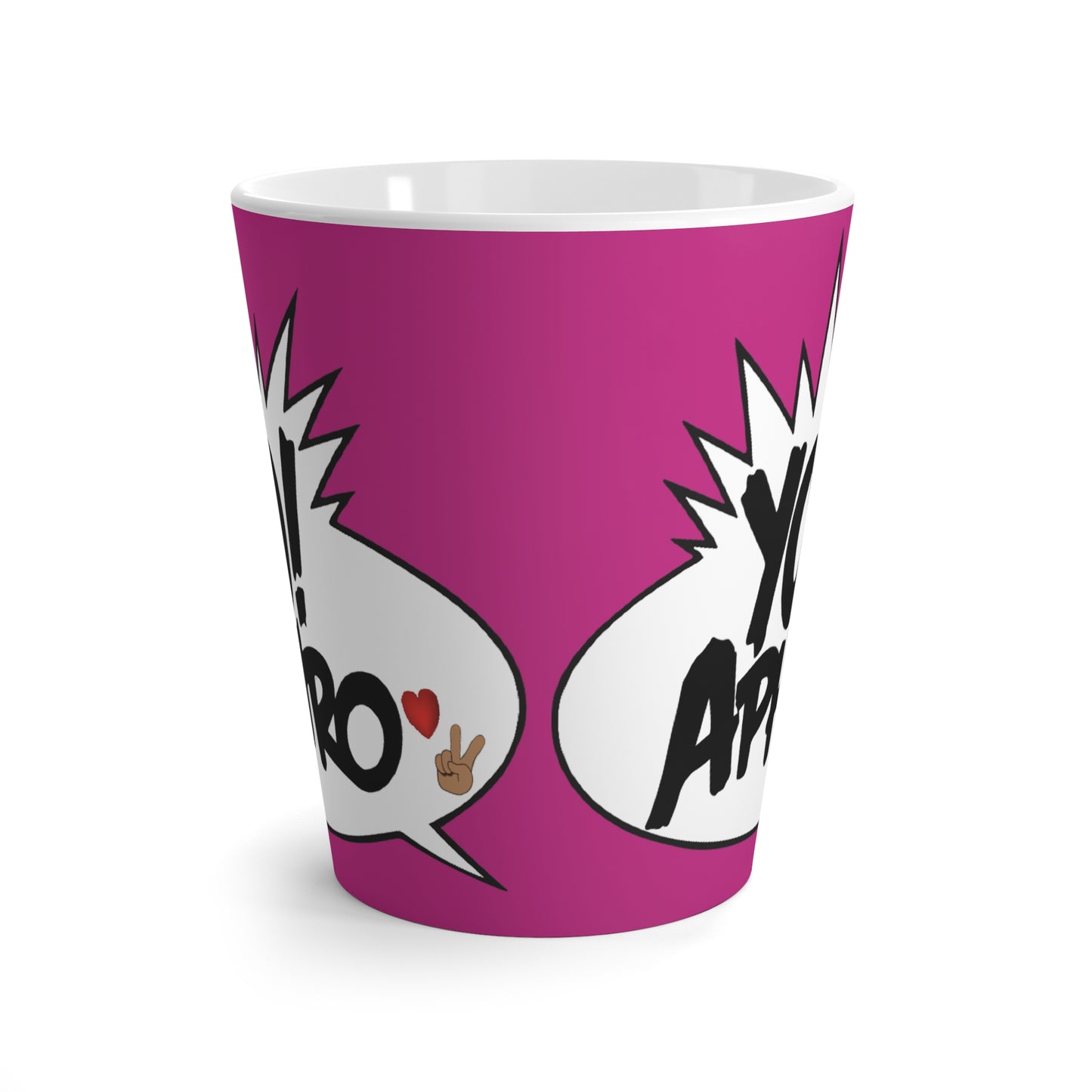 ☕🔥 The YoAphro "Con Leche" Fuchsia Pink Latte Mug: A Smooth Sip of Hip-Hop Magic! 🎤✨