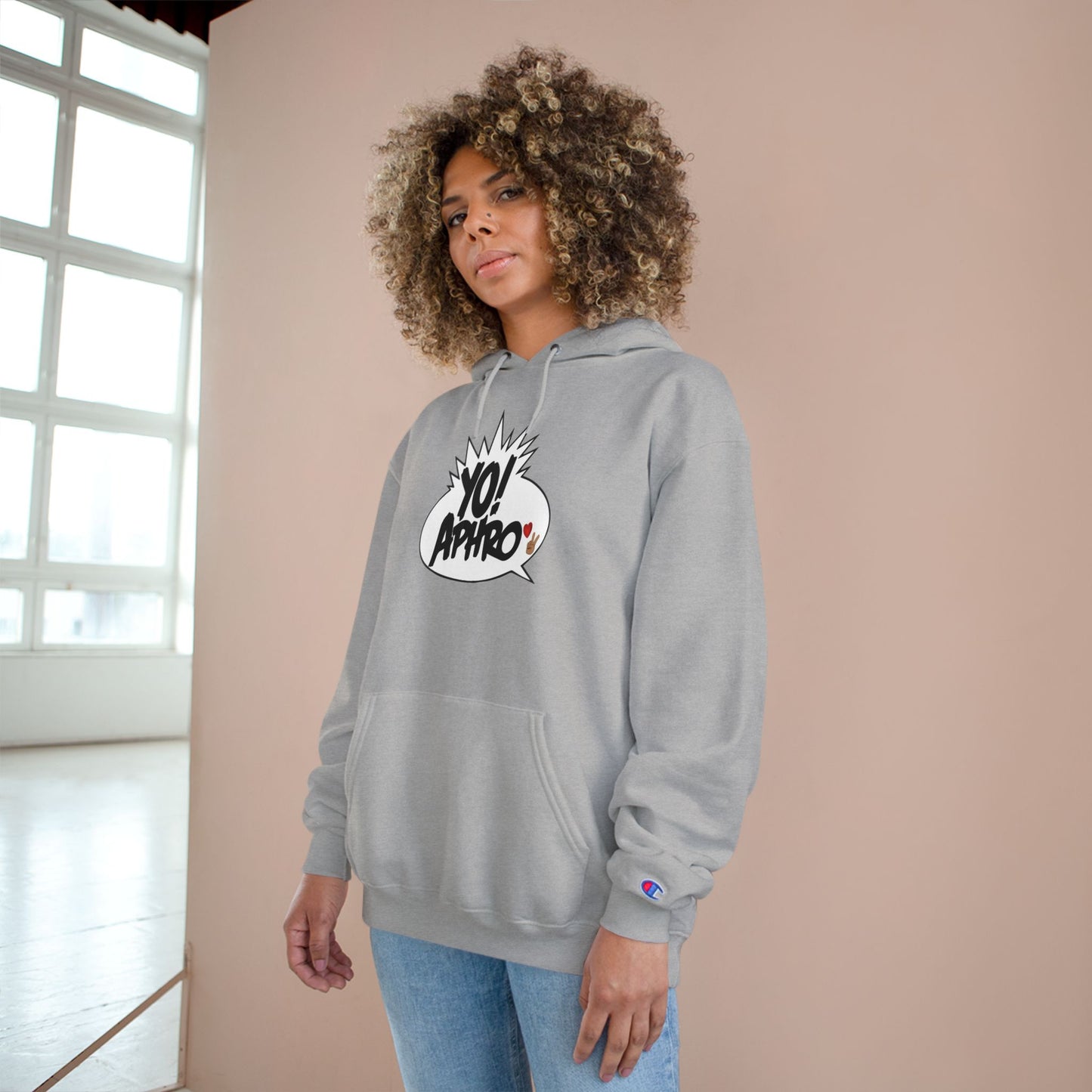 Hip Hop Champion Hoodie with YO! and HYP Not Stop Graphic - Streetwear, Gift for Music Lovers, Urban Style, Fun Casual Wear